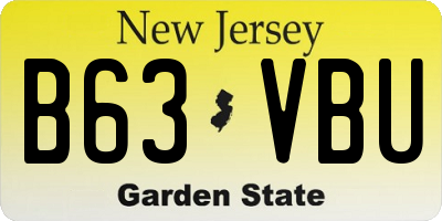 NJ license plate B63VBU