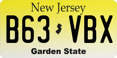 NJ license plate B63VBX