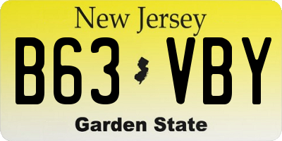 NJ license plate B63VBY