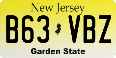 NJ license plate B63VBZ