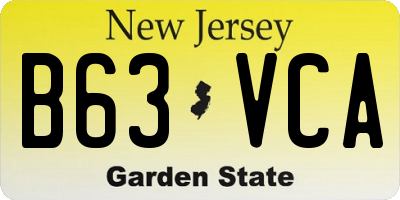 NJ license plate B63VCA