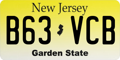 NJ license plate B63VCB