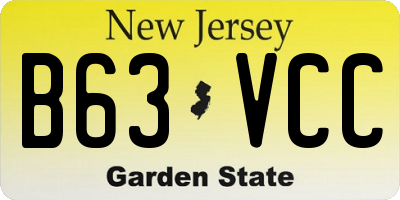 NJ license plate B63VCC