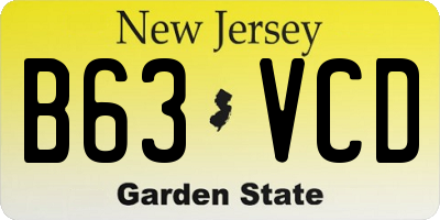 NJ license plate B63VCD