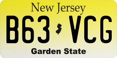 NJ license plate B63VCG