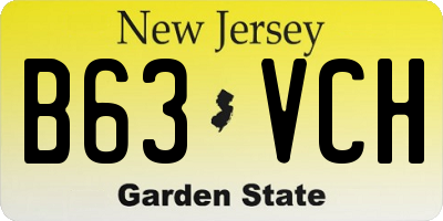 NJ license plate B63VCH