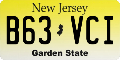 NJ license plate B63VCI