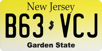 NJ license plate B63VCJ