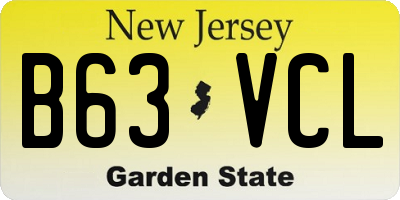 NJ license plate B63VCL