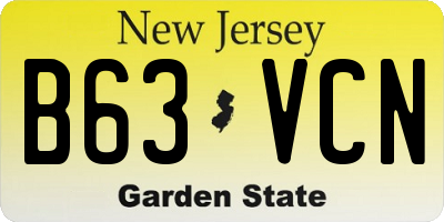 NJ license plate B63VCN