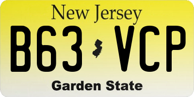 NJ license plate B63VCP