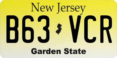 NJ license plate B63VCR