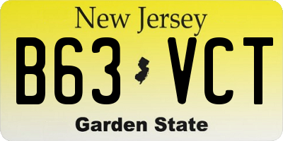 NJ license plate B63VCT