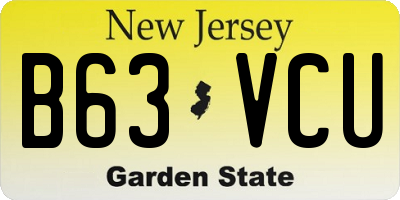NJ license plate B63VCU