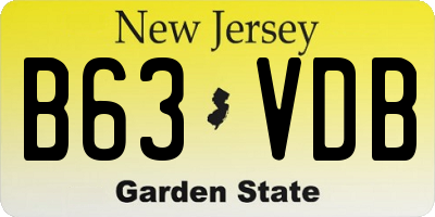 NJ license plate B63VDB