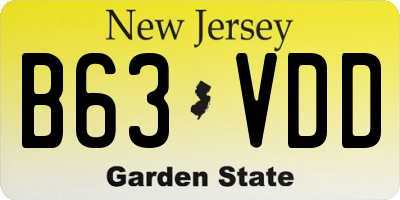 NJ license plate B63VDD