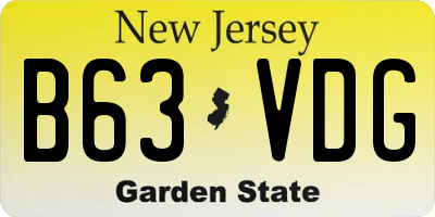 NJ license plate B63VDG