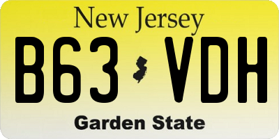 NJ license plate B63VDH
