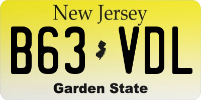 NJ license plate B63VDL