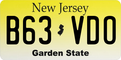NJ license plate B63VDO