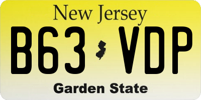 NJ license plate B63VDP
