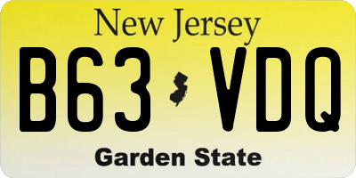 NJ license plate B63VDQ