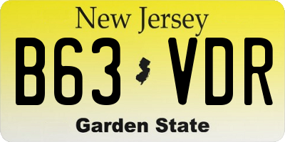 NJ license plate B63VDR