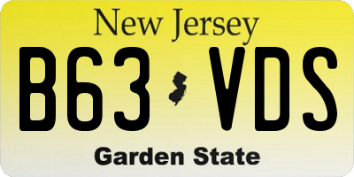 NJ license plate B63VDS