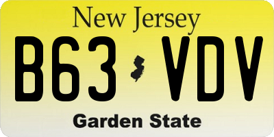 NJ license plate B63VDV