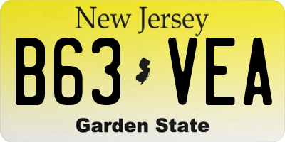 NJ license plate B63VEA