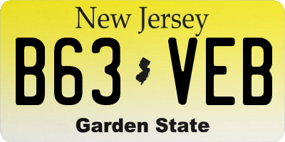 NJ license plate B63VEB