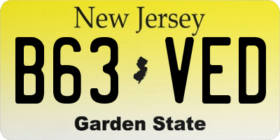 NJ license plate B63VED