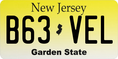 NJ license plate B63VEL
