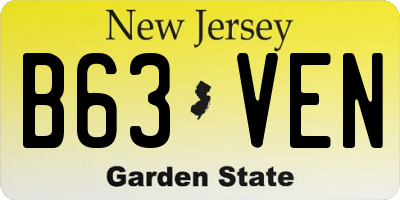 NJ license plate B63VEN