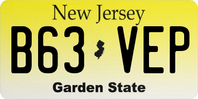 NJ license plate B63VEP