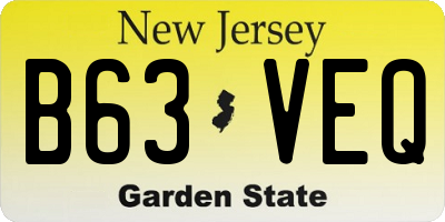 NJ license plate B63VEQ