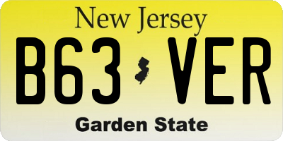 NJ license plate B63VER
