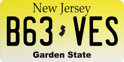 NJ license plate B63VES