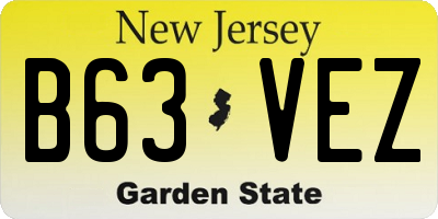 NJ license plate B63VEZ