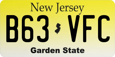 NJ license plate B63VFC