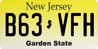 NJ license plate B63VFH