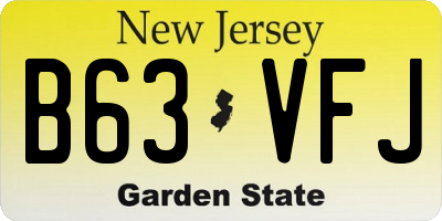 NJ license plate B63VFJ