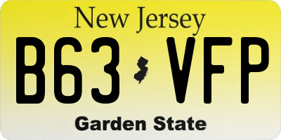 NJ license plate B63VFP
