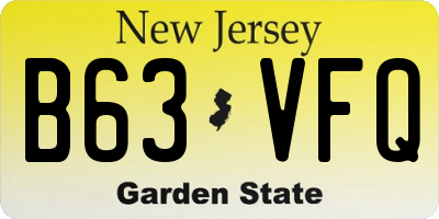 NJ license plate B63VFQ
