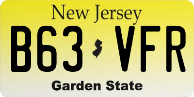 NJ license plate B63VFR