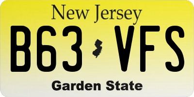 NJ license plate B63VFS
