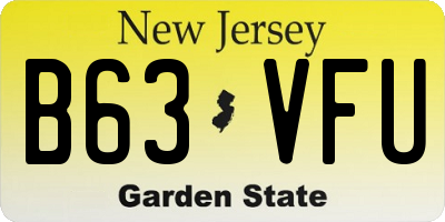 NJ license plate B63VFU