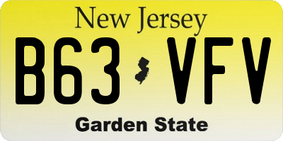 NJ license plate B63VFV