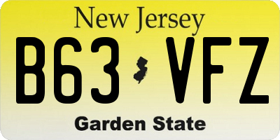 NJ license plate B63VFZ