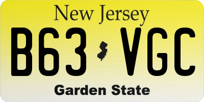 NJ license plate B63VGC